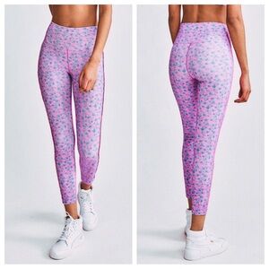 LoveShackFancy Pink Floral High-Rise Leggings